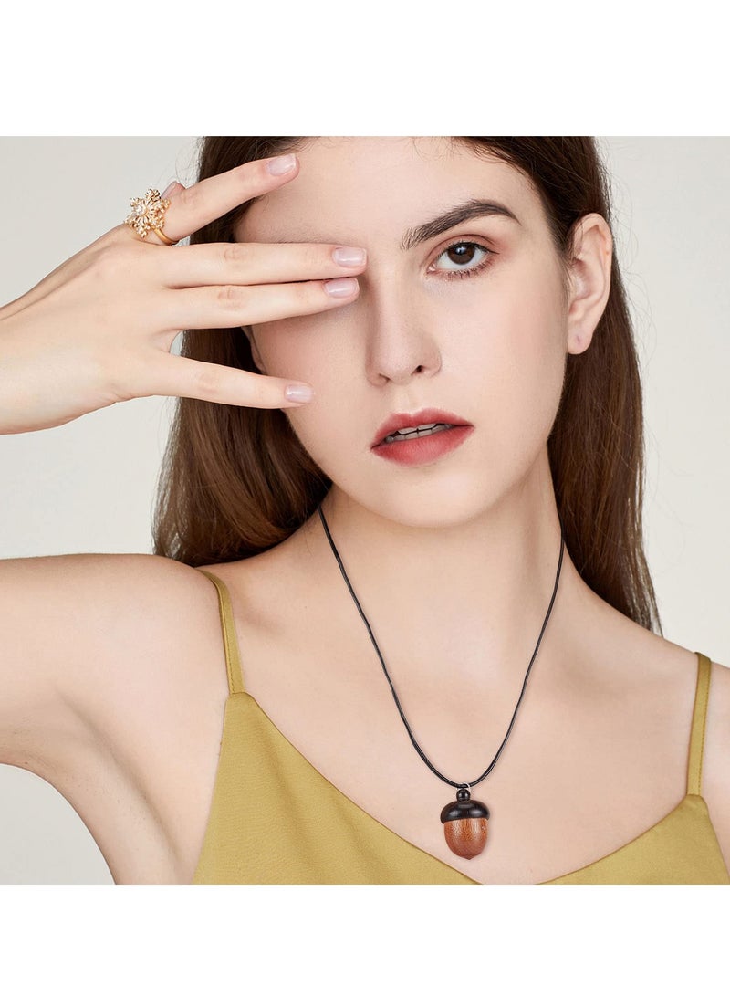 SYOSI 5Pcs Wooden Acorn Nut Box Pendant Acorn Nut Box Disconnectable Camel Wood Acorn Charms for DIY Keychain Necklace Crafting Jewelry Making Car Charms Pendant Decorations Pine Cones 31x22mm - Image 5