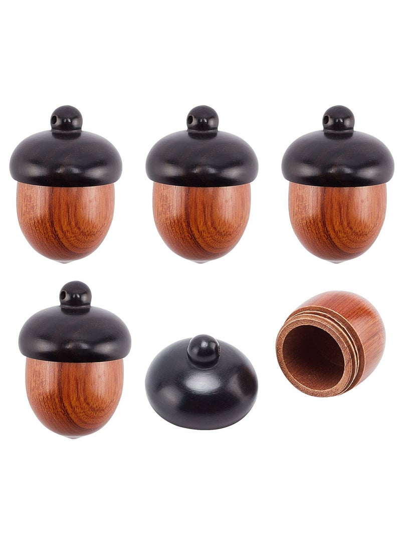 SYOSI 5Pcs Wooden Acorn Nut Box Pendant Acorn Nut Box Disconnectable Camel Wood Acorn Charms for DIY Keychain Necklace Crafting Jewelry Making Car Charms Pendant Decorations Pine Cones 31x22mm - Image 1