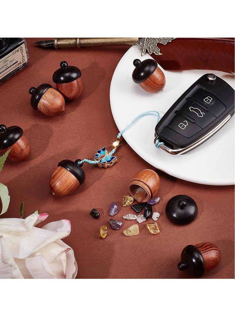 SYOSI 5Pcs Wooden Acorn Nut Box Pendant Acorn Nut Box Disconnectable Camel Wood Acorn Charms for DIY Keychain Necklace Crafting Jewelry Making Car Charms Pendant Decorations Pine Cones 31x22mm - Image 3