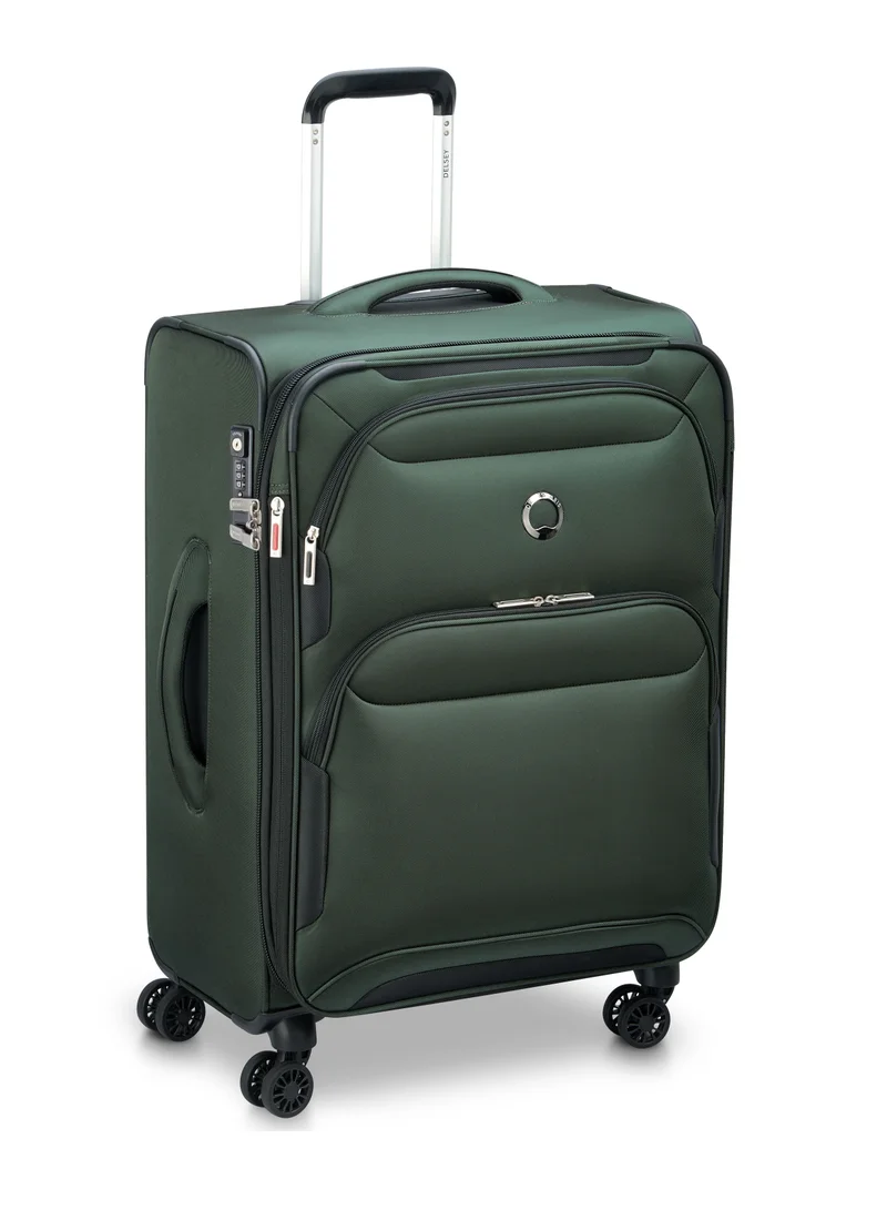 DELSEY Sky Max 2.0 Expendable Double wheel luggage trolley suitcase 3pcs set (L+M+S) 55/71/79cm Green