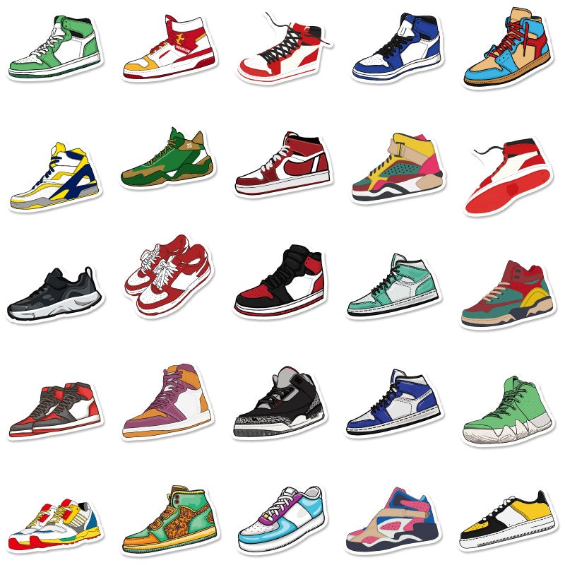 Adniac Sneakers Stickers Vinyl Skateboard 50Pcs Cool no Repeat Notebook Guitar Trolley case Waterproof car Graffiti Stickers The Teen Boys and Girls - Image 5