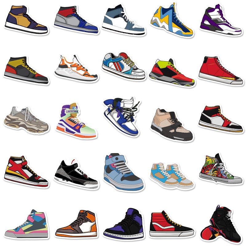 Adniac Sneakers Stickers Vinyl Skateboard 50Pcs Cool no Repeat Notebook Guitar Trolley case Waterproof car Graffiti Stickers The Teen Boys and Girls - Image 4