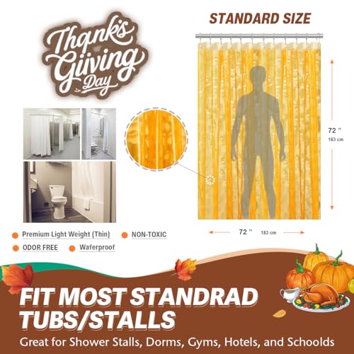 Ga-Geetopia Thanksgiving EVA 3D Orange Water Cube Plastic Shower Curtain Liner - 72" x 72" Bathroom Shower Showroom Curtain Liner with Rustproof Metal Gromments and Weighted Magnet - Image 2
