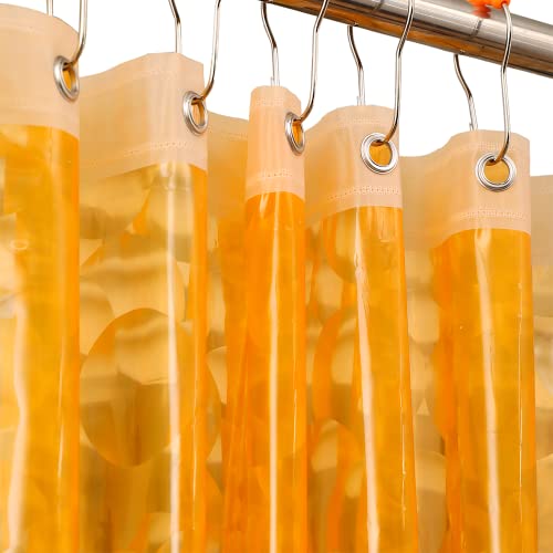 Ga-Geetopia Thanksgiving EVA 3D Orange Water Cube Plastic Shower Curtain Liner - 72" x 72" Bathroom Shower Showroom Curtain Liner with Rustproof Metal Gromments and Weighted Magnet - Image 1