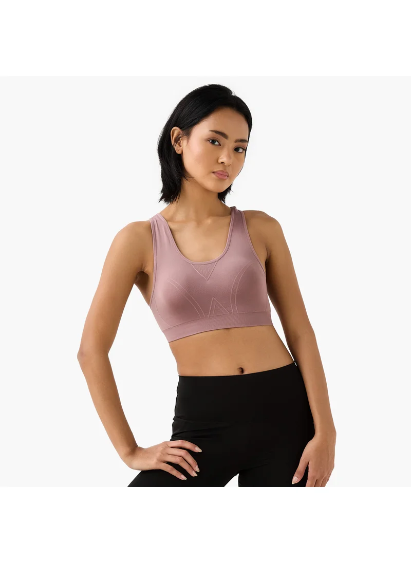 ادوت من سبلاش Textured Racerback Sports Bra with Scoop Neck
