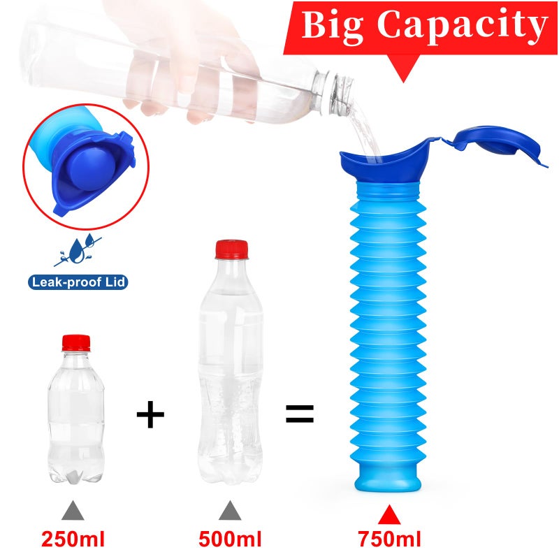 SlogPith Pee Bottles for Men,Collapsible Urine Bottle with Disposable Replacement Bags,Car Pee Bottle for Men and Women,750ml,Leakproof,Emergency Urinal for Road Trips,Traffic Jams and Camping - Image 3