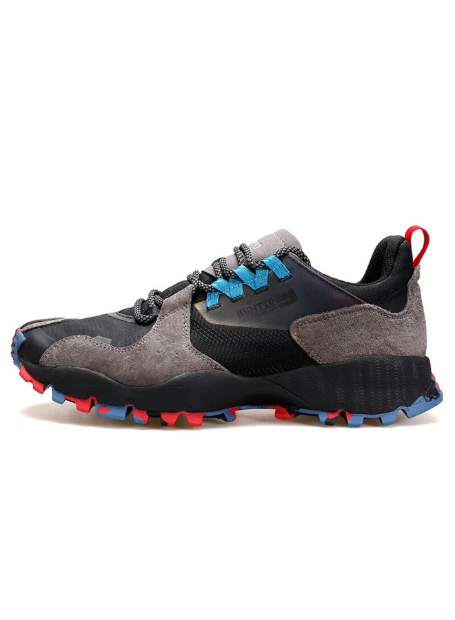 HUMTTO Humtto Men's Outdoor Climbing Shoes Comfortable Breathable Hiking Shoes Anti-slip Wear-resistant Mountaineering Shoes Deep Grey-black Size 45 - Image 3