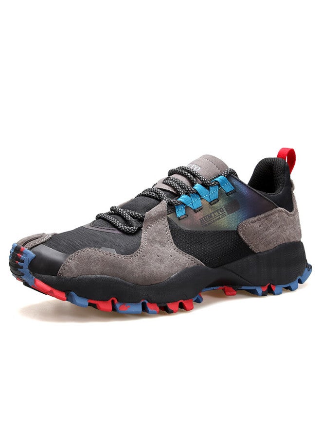 HUMTTO Humtto Men's Outdoor Climbing Shoes Comfortable Breathable Hiking Shoes Anti-slip Wear-resistant Mountaineering Shoes Deep Grey-black Size 45 - Image 4