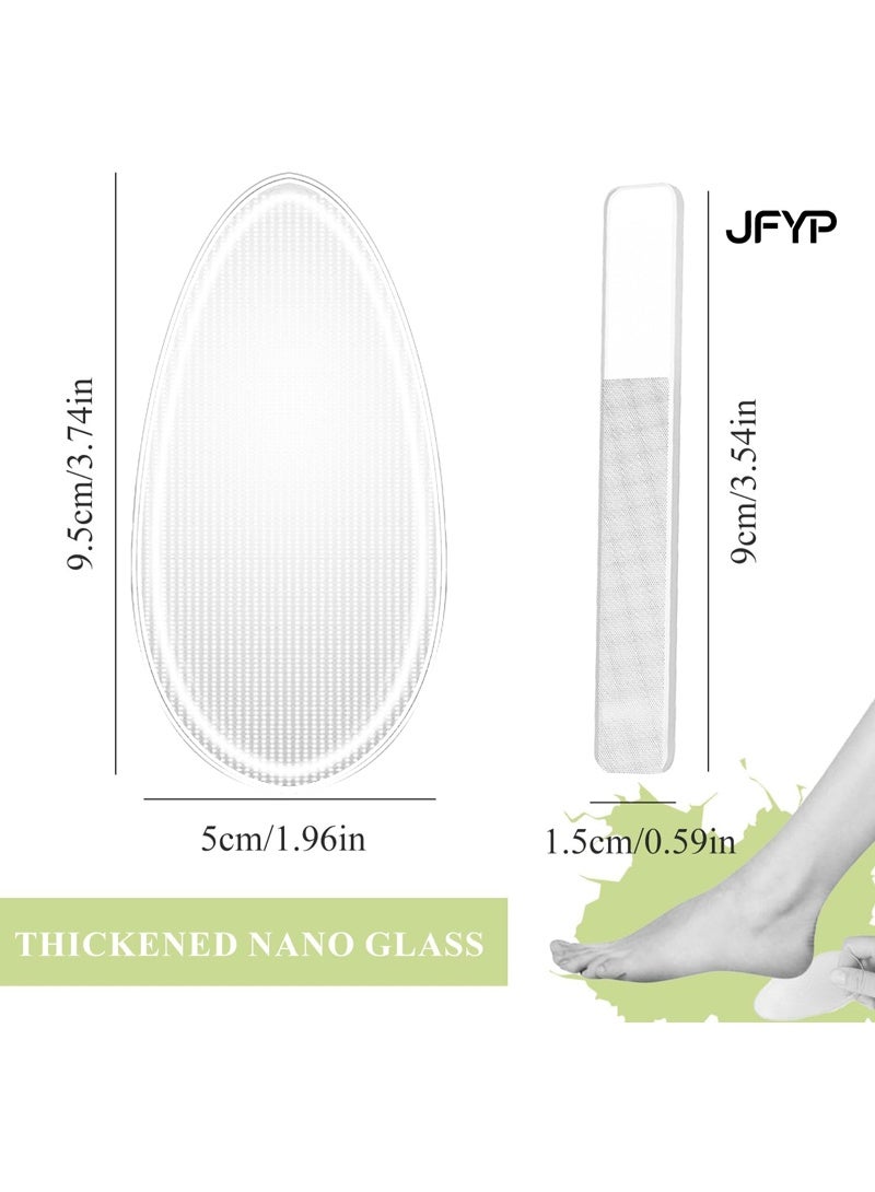 JFYP  Glass Foot File, 2 PCS Glass Nail File and Foot Rasp, Glass Nail File,Dead Skin Exfoliator with Nano Micro-Abrasive Particles, Hard Skin Remover for Wet and Dry Foot Care,Nail Care - Image 1