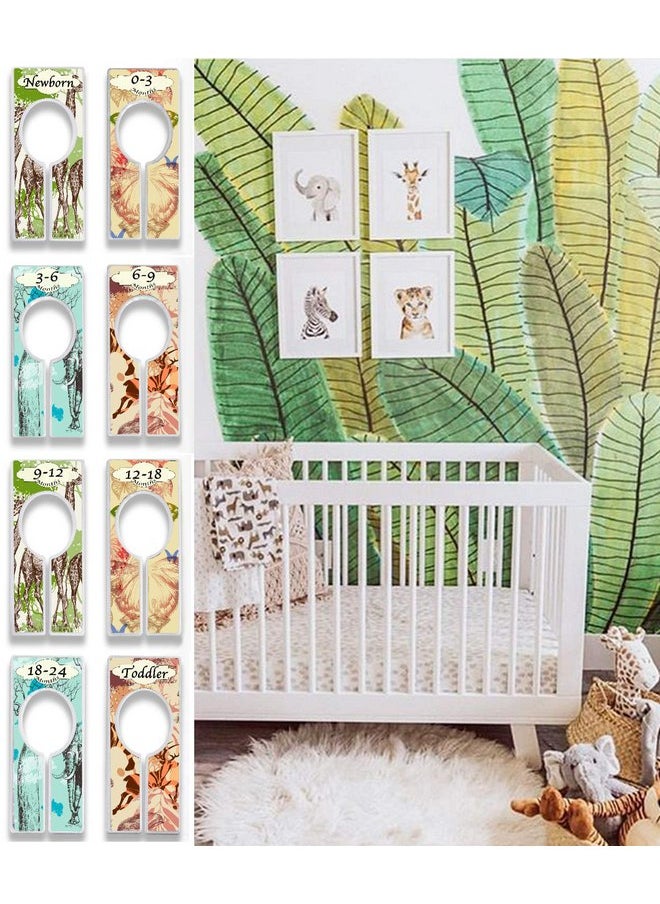 Yardie Productions Closet Dividers for Baby Clothes by YardieBaby - Set of 8 Baby Clothing Size Age Hanger Dividers from Newborn Infant to Toddler Months Boys/Girls Nursery Closet Organizer (Safari)  - Image 4