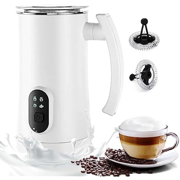 TDOO 4 In 1 Electric Milk Frother 350Ml Automatic Hot  Cold Foam Coffee Maker For Cappuccino Latte Macchiato Hot Chocolate Auto ShutOff Milk Steamer Warmer With 2 Whisks For Frothing And Heating - Image 1