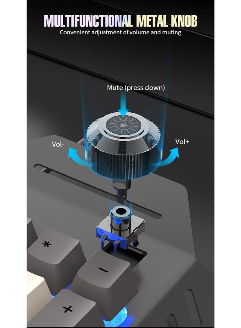 أريزون لوحة مفاتيح الألعاب Arizona K91 Rainbow LED الميكانيكية، 104 مفتاح، لوحة مفاتيح سلكية بإضاءة خلفية USB للكمبيوتر الشخصي واللابتوب والألعاب والمكاتب - Image 5