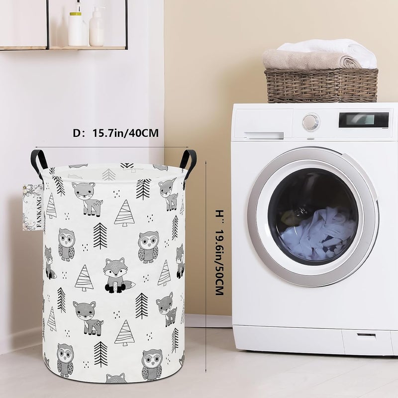 FANKANG Storage Basket, Nursery Hamper Canvas Laundry Basket Foldable with Waterproof PE Coating Large Storage Baskets for Kids Boys and Girls, Office, Bedroom, Clothes,Toys(Animal) - Image 2