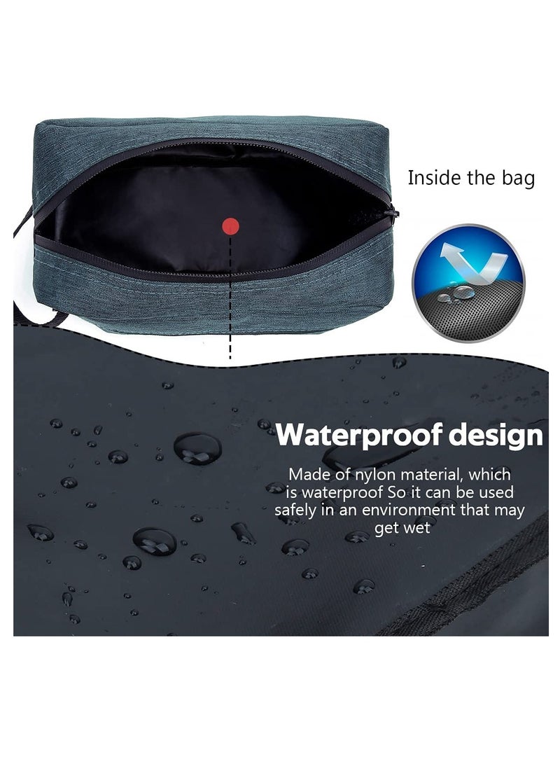 حقيبة مستلزمات السفر للنساء والرجال، حقيبة حلاقة مقاومة للماء لمستلزمات الحمام، حقائب تخزين قابلة للطي مع فاصل ومقبض لمستحضرات التجميل وأدوات الحمام (رمادي) - Image 2
