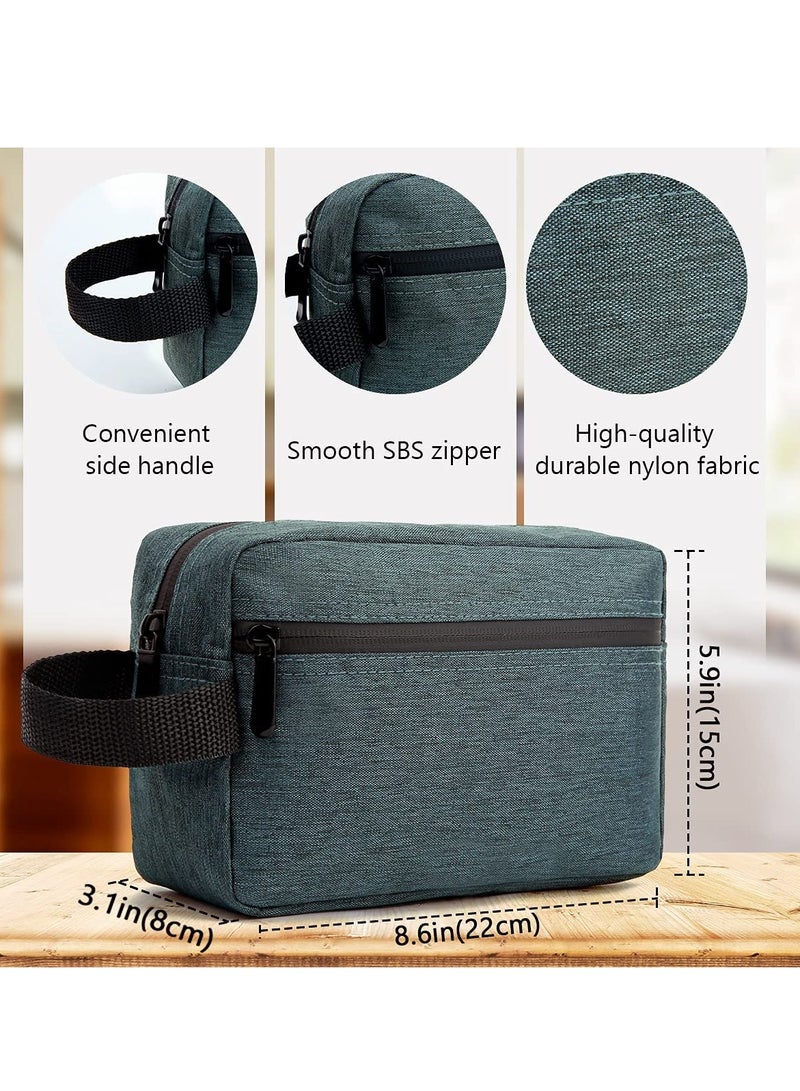 حقيبة مستلزمات السفر للنساء والرجال، حقيبة حلاقة مقاومة للماء لمستلزمات الحمام، حقائب تخزين قابلة للطي مع فاصل ومقبض لمستحضرات التجميل وأدوات الحمام (رمادي) - Image 5