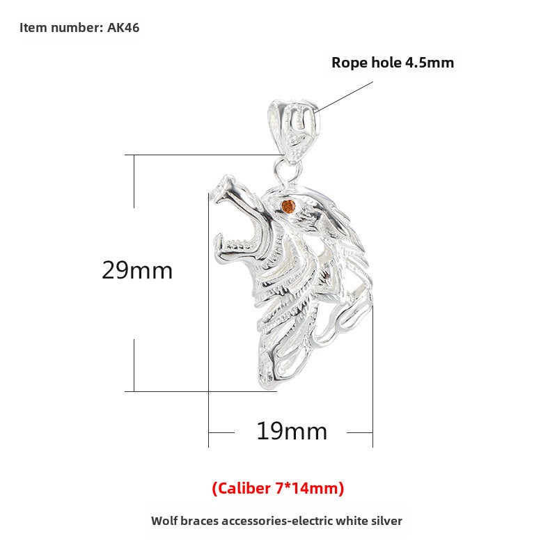 Generic Wolf Fang Pendant S925 Necklace AK46-electric silver 