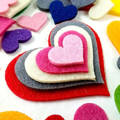 Summer-Ray.com Summer-Ray 1 Ounce Mixed Lasercut Felt Hearts Assorted Colors and Sizes - Image 1