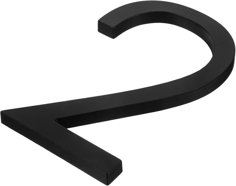 Metal House Number Sign Plaque Number 2 in Black Zinc Alloy Vertical Address Sign for Outdoor Use for Home Front Door - Image 1