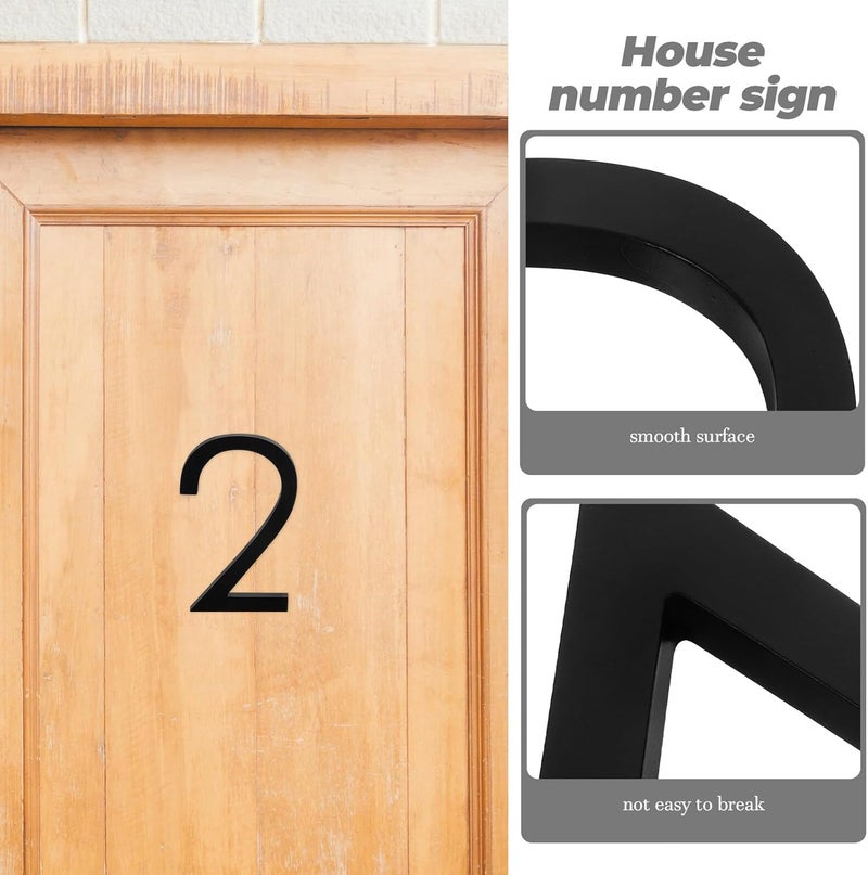 Metal House Number Sign Plaque Number 2 in Black Zinc Alloy Vertical Address Sign for Outdoor Use for Home Front Door - Image 4