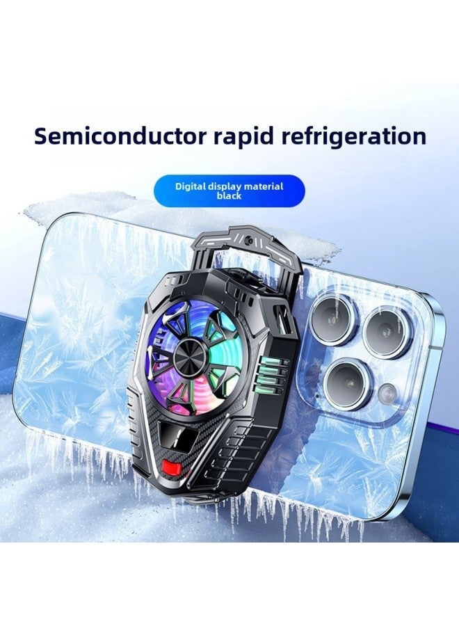 2024 HY01 Semiconductor Digital Display Mobile Phone Radiator Three-speed Temperature Control Adjustment Tremolo Fast Hand With In Stock-Color:Black (three Gear Adjustment)  - Image 1