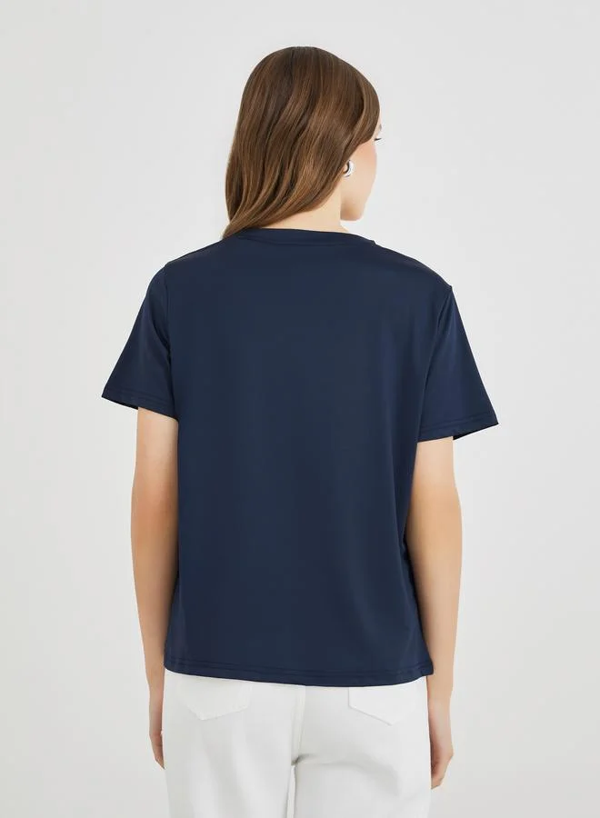 Take Two Take Two Slogan Print Regular Fit T-Shirt