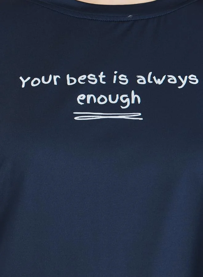 Take Two Take Two Slogan Print Regular Fit T-Shirt