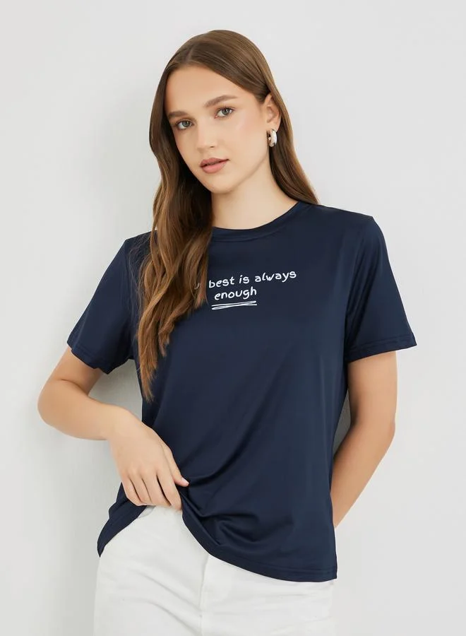 Take Two Slogan Print Regular Fit T-Shirt