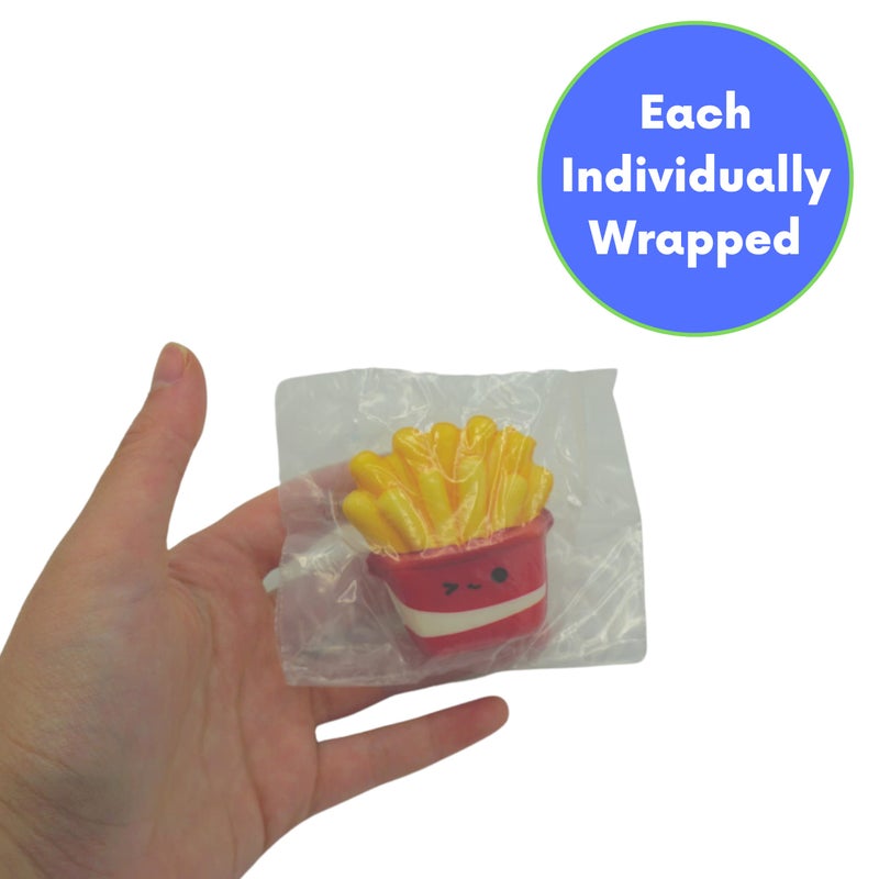 4E's Novelty 24 Pack Fast Food Squishy Toys for Kids Bulk - Slow Rising (Individually Wrapped) Small Foam Squishies 1.5-2.25" - Valentines Day Gifts for Kids Classroom Birthday Party Favors - Image 3