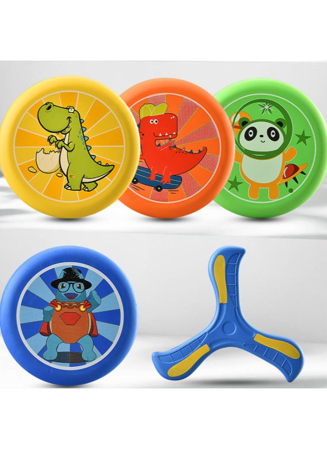 Kids Eva Soft Frisbee Boomerang UFO Parent-child Interactive Game Outdoor Kindergarten Safety Sports-Specifications:Yellow Dinosaur Frisbee  - Image 3