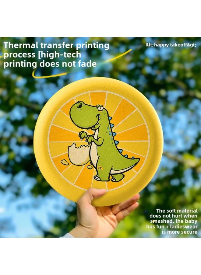 Kids Eva Soft Frisbee Boomerang UFO Parent-child Interactive Game Outdoor Kindergarten Safety Sports-Specifications:Yellow Dinosaur Frisbee  - Image 1