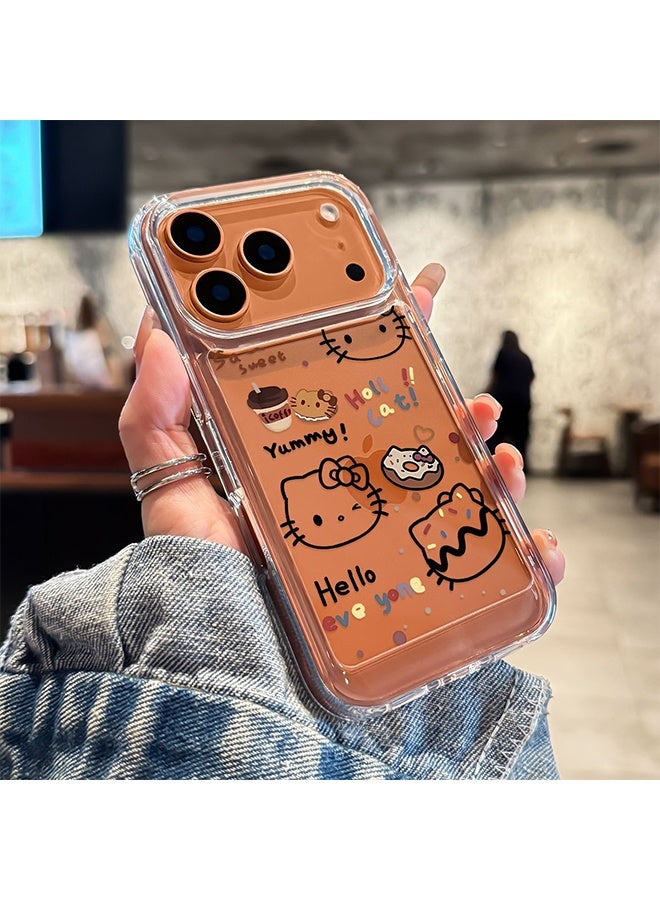 با لوف غطاء شفاف لهاتف iPhone 17 Pro Max - غطاء هاتف لطيف لهاتف iPhone 17 Pro Max، يتميز بغطاء هاتف شفاف لطيف بنقشة قط Kt. غطاء هاتف بنقشة كارتونية مناسب للنساء - Image 3