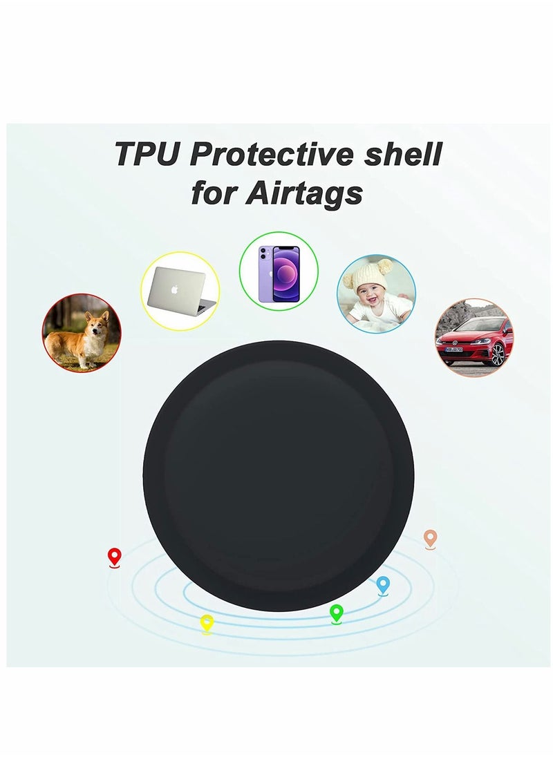 Y&D - AirTag Case, Holder, Accessories, Silicone Pasteable, Waterproof-Anti-Scratch Sticker Air Tag Holder for Kids, Apple Airtag, 2 Packs (Black) - Image 1
