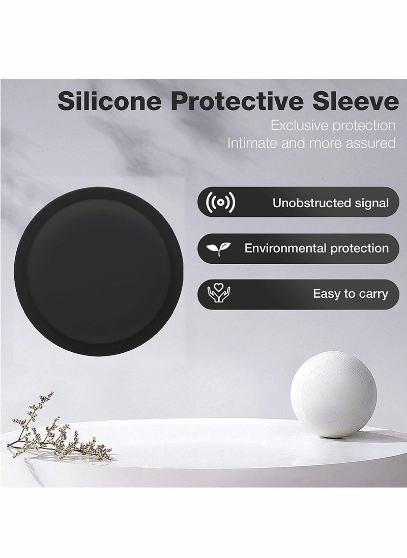 Y&D - AirTag Case, Holder, Accessories, Silicone Pasteable, Waterproof-Anti-Scratch Sticker Air Tag Holder for Kids, Apple Airtag, 2 Packs (Black) - Image 1