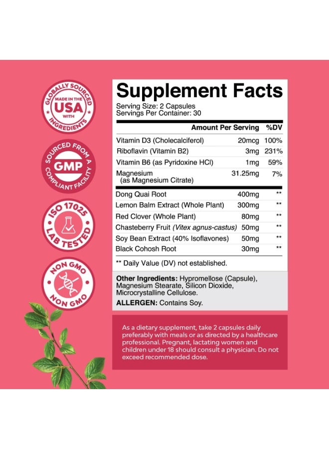 Natures Craft Natural Menopause Supplements for Women 60 Count - Image 3