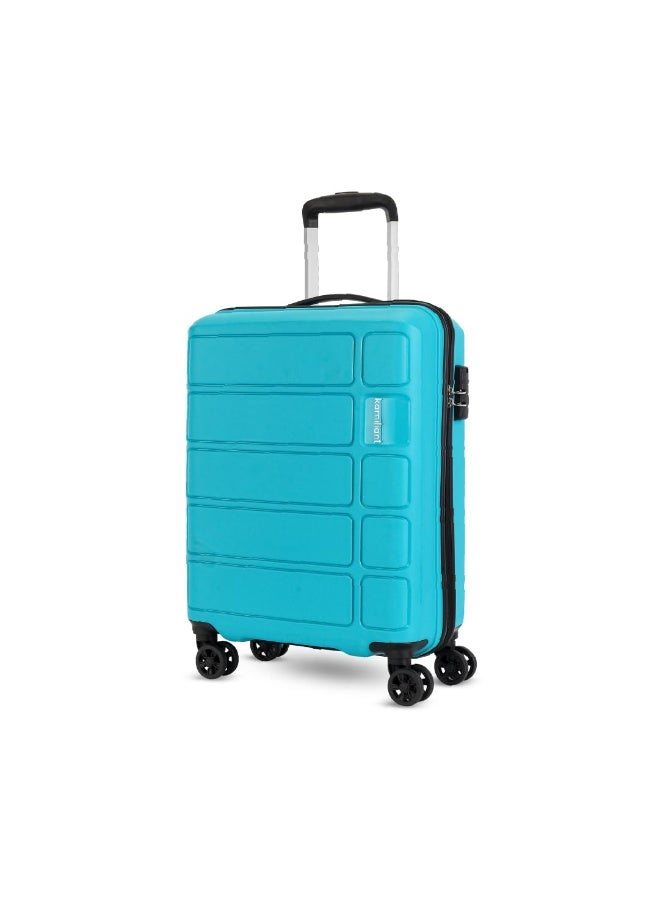 Kamiliant by American Tourister Small Harrier Edge 8W 56 Cms Cabin (PP) Hard Sided 8 Wheels Spinner Luggage/Suitcase/Trolley Bag (Coral Blue) (Double Wheel) - Image 1