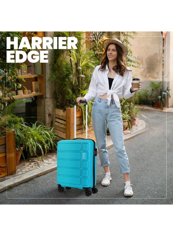 Kamiliant by American Tourister Small Harrier Edge 8W 56 Cms Cabin (PP) Hard Sided 8 Wheels Spinner Luggage/Suitcase/Trolley Bag (Coral Blue) (Double Wheel) - Image 3