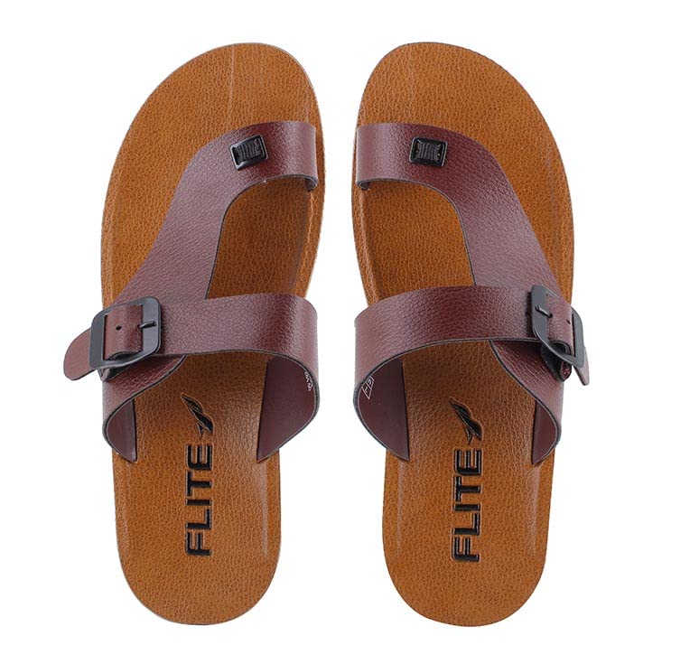 FLITE Men's Brown Thong Slippers (Size 6 UK, 2 Count) - Image 2