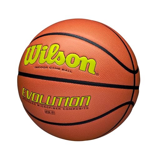 WILSON Evolution Game Basketball, Yellow, Intermediate Size - 28.5" - Image 2