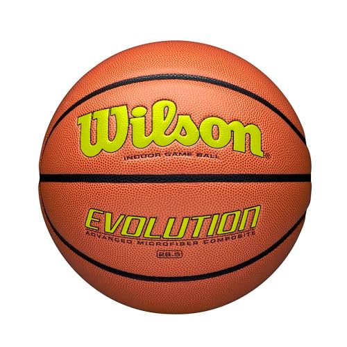 WILSON Evolution Game Basketball, Yellow, Intermediate Size - 28.5" - Image 1