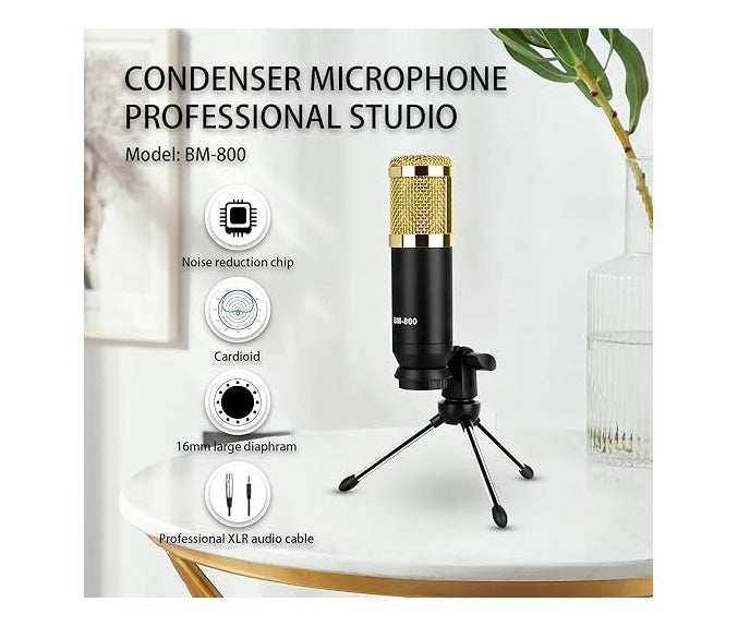 Podcasting Master Kit – V9 Mixer BM800 Microphone & Sound Card for Studio-Grade Sound - Image 3