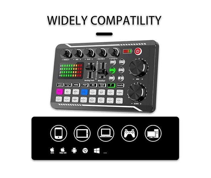 Podcasting Master Kit – V9 Mixer BM800 Microphone & Sound Card for Studio-Grade Sound - Image 1