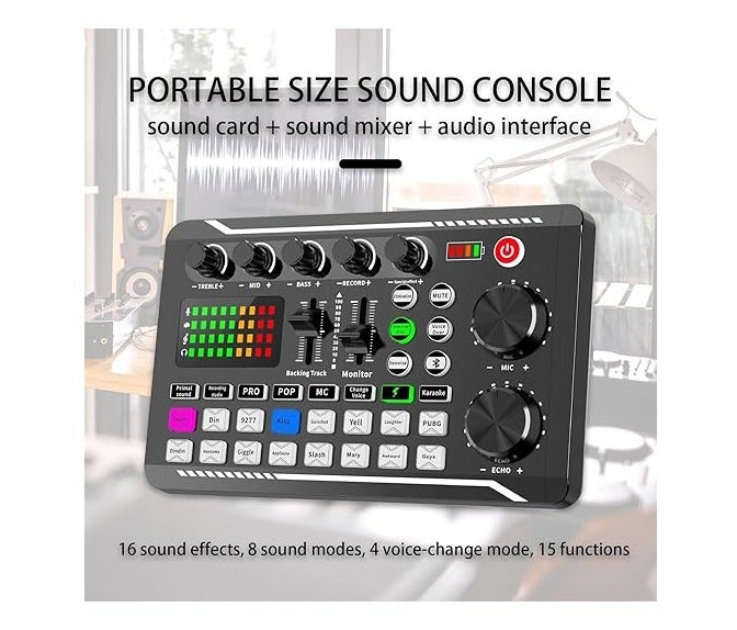 Podcasting Master Kit – V9 Mixer BM800 Microphone & Sound Card for Studio-Grade Sound - Image 2