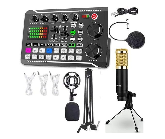Podcasting Master Kit – V9 Mixer BM800 Microphone & Sound Card for Studio-Grade Sound - Image 5