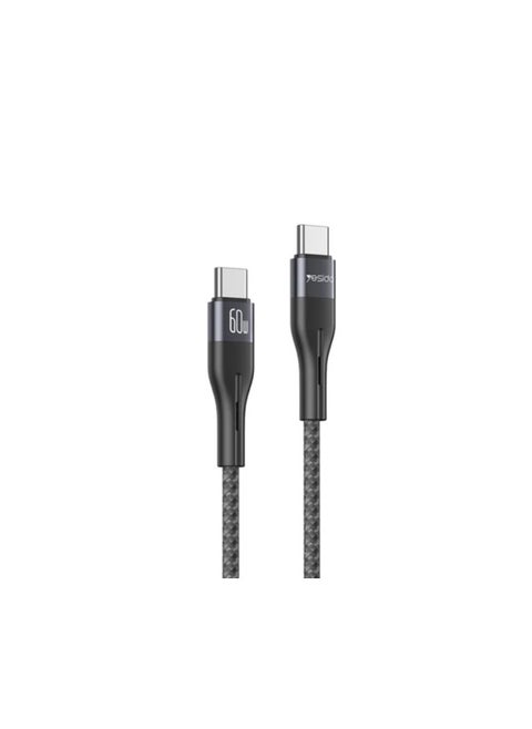 Yesido CA156 Type-C to Type-C 60W Fast Charging & Data Transfer Cable - USB-C Cable for Smartphones, Laptops, Tablets (Durable, High-Speed Data Sync)