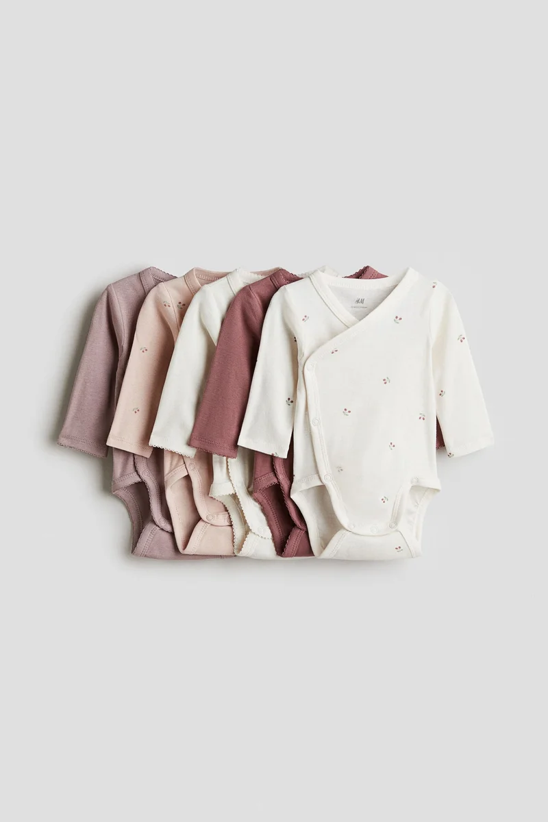 H&M 5-pack wrapover bodysuits