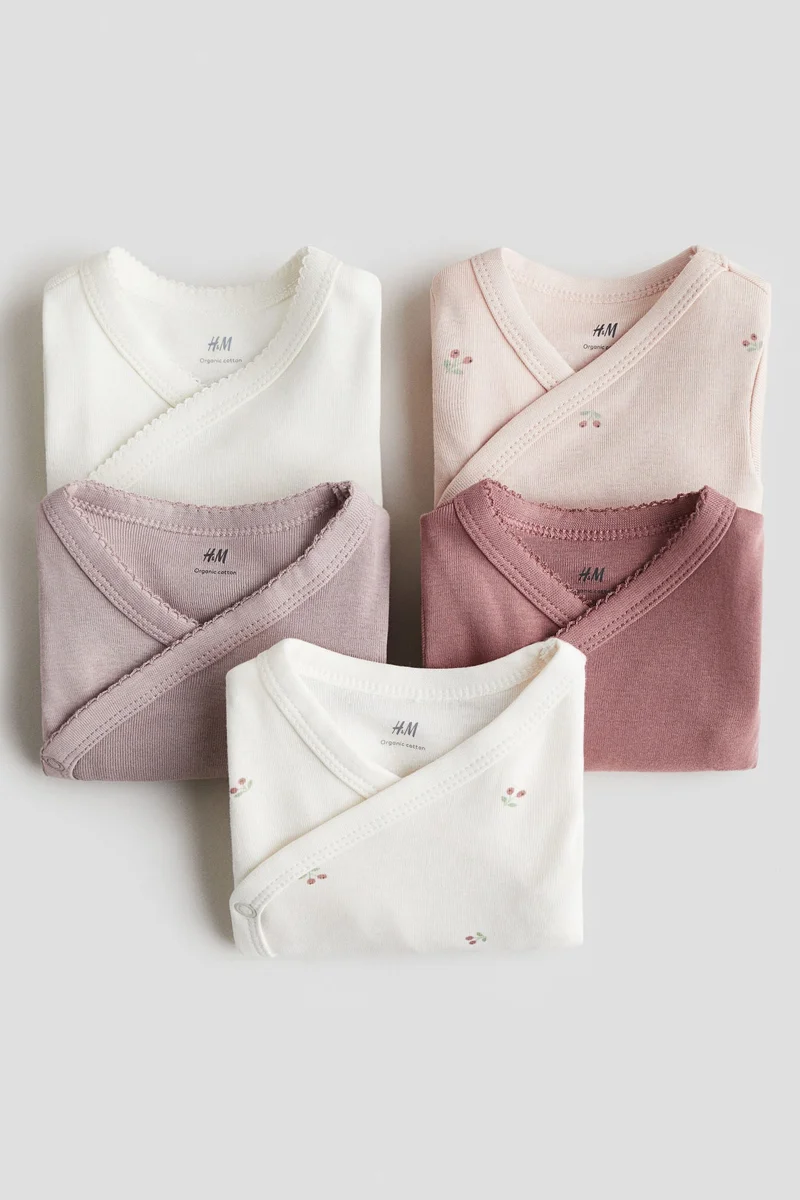 H&M 5-pack wrapover bodysuits