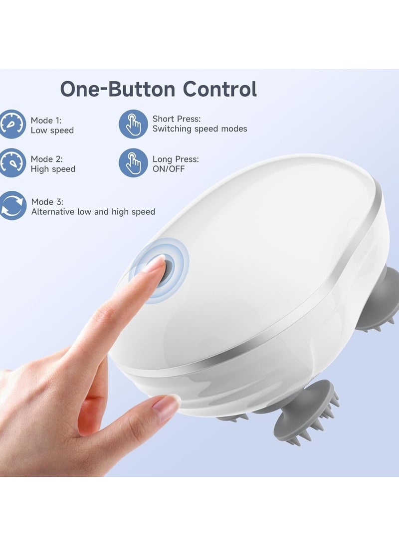LIXES Electric Scalp Massager, Head Massager Scalp with 4 Removable Massage Claws, Rechargeable Waterproof Handheld Head Massage Scalp for Full-Body Massage, Deep Clean and Stress Relax  - Image 3