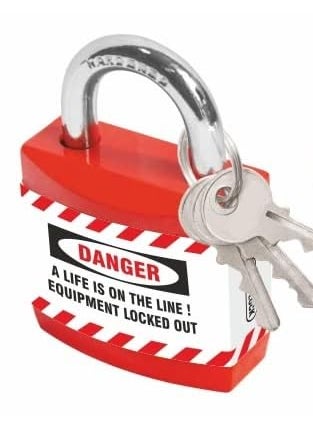 Loto Industrial Safety Regular Shackle Jacket Padlock with 3 Keys Set of 2 Red  - Image 2