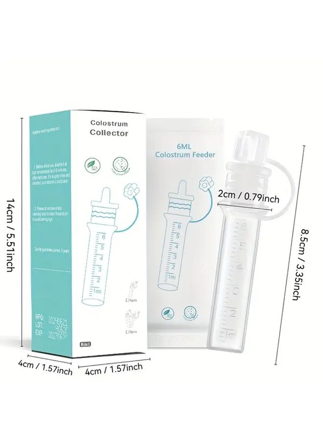 6pcs Reusable Colostrum Extractor Portable BPA Free Breast Milk Collection Container 0.2oz Easy Flow Design No Charging Needed Safe Convenient First Milk Collection - Image 3