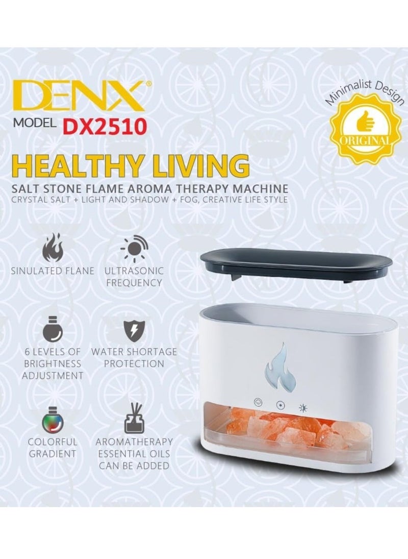 Denx Humidifier Air Freshener Diffuser, Fire Style Humidifier, Himalayan Salt Flame Effect Diffuser For Signature Lighting, Electric Flame Aroma Diffuser, Steam Air Freshener With A Capacity Of 250 Ml For Purification, Dx2510 - Image 2